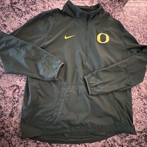 Nike Oregon Men's Dark Green Windbreaker with Yellow Accents